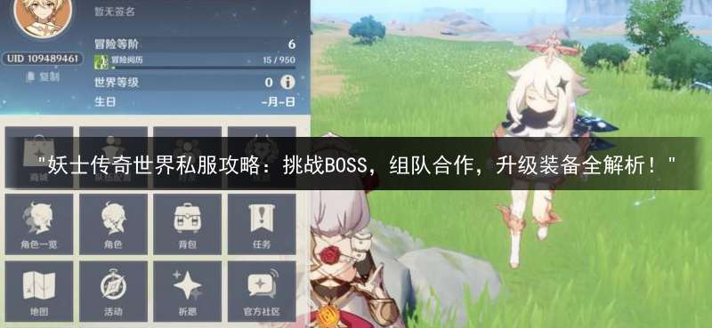 "妖士传奇世界私服攻略：挑战BOSS，组队合作，升级装备全解析！"